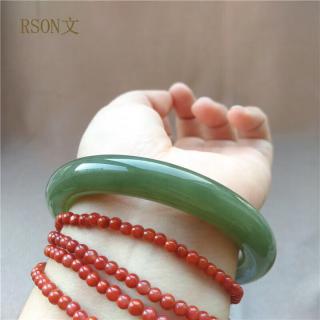 rson和田玉手镯女青玉湖水绿圆条宽条平安镯如意天然证书碧玉晴水 编